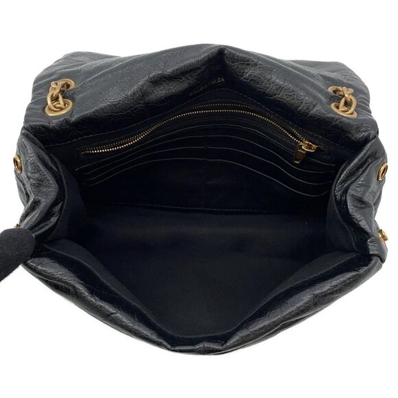 BALENCIAGA Monaco ChainShoulder Leather Black - Picture 6 of 15